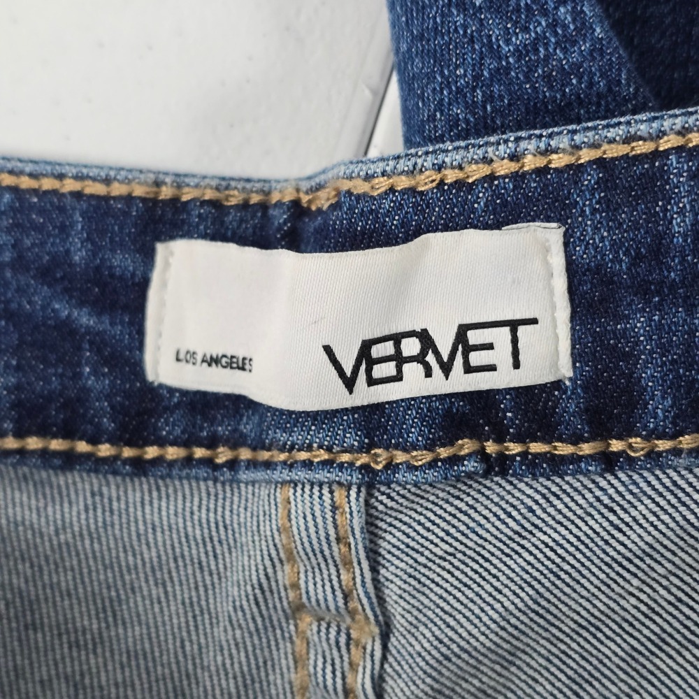 Vervet by Flying Monkey Distressed Skinny Jeans Dark Wash Raw Hem V2144 Size 30 - Picture 7 of 9